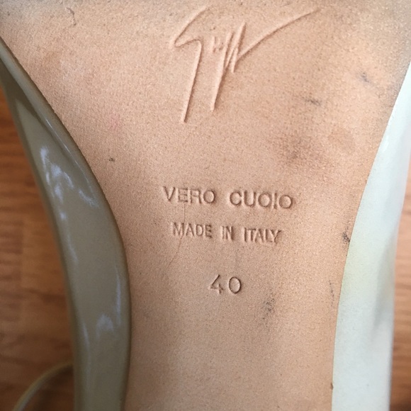 Giuseppe Zanotti 105mm Sand/green Peep Toe Heels - Picture 5 of 7